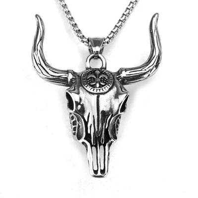 Vintage Bull Head  Sterling Silver Pendant