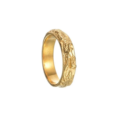 Vintage Engraved Dragon  Sterling Silver Ring
