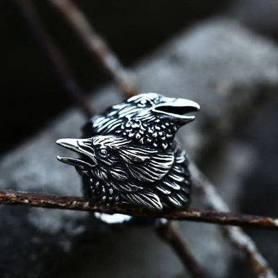 Nordic Viking Raven Ring
