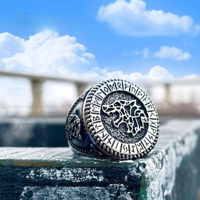 Viking Rune with Wolf Ring