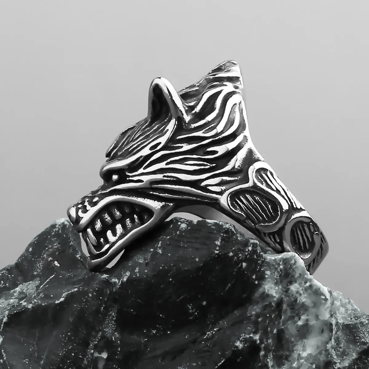 Vintage Viking  Wolf Fenrir  Sterling Silver Ring