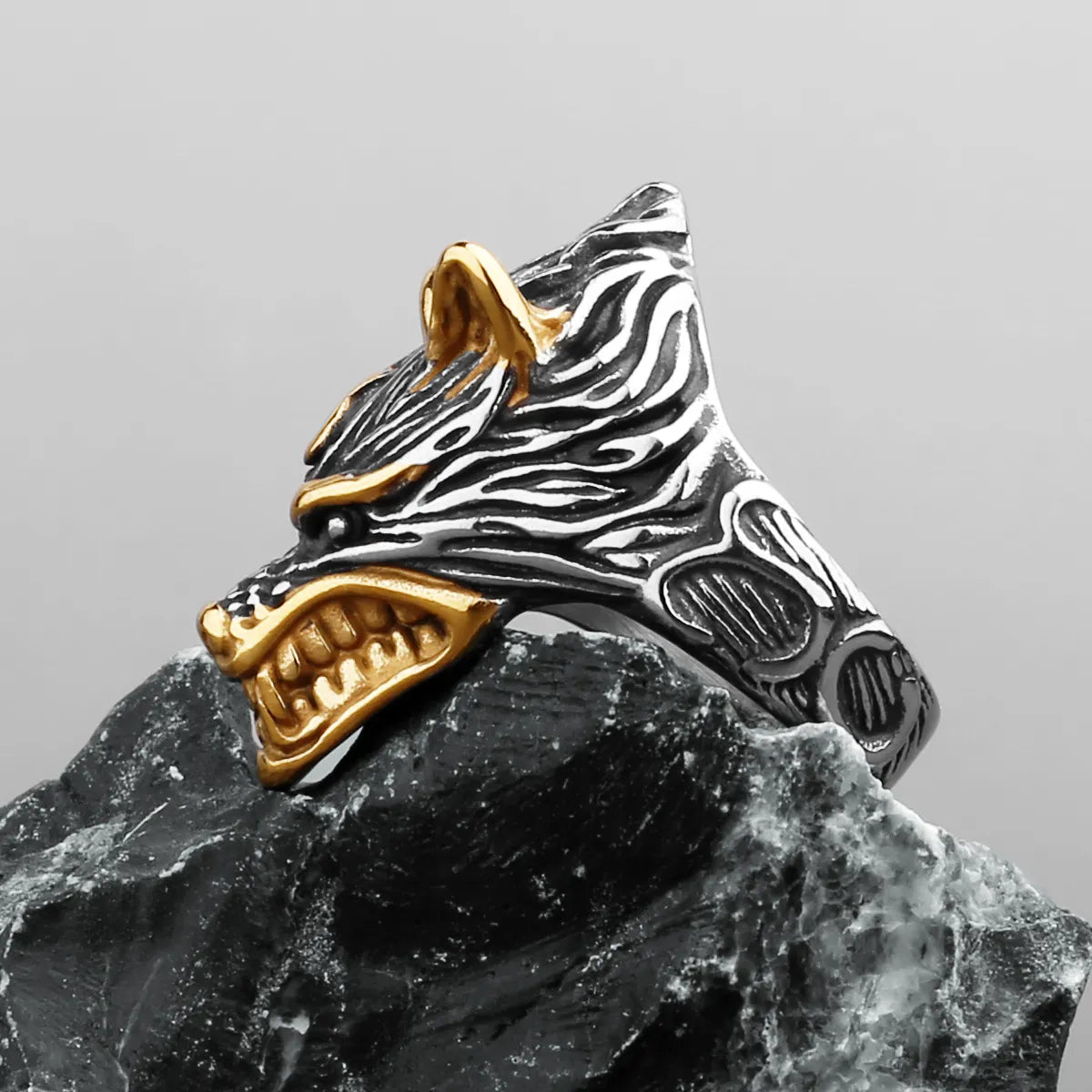 Vintage Viking  Wolf Fenrir  Sterling Silver Ring