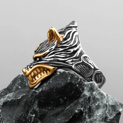 Vintage Viking  Wolf Fenrir  Sterling Silver Ring