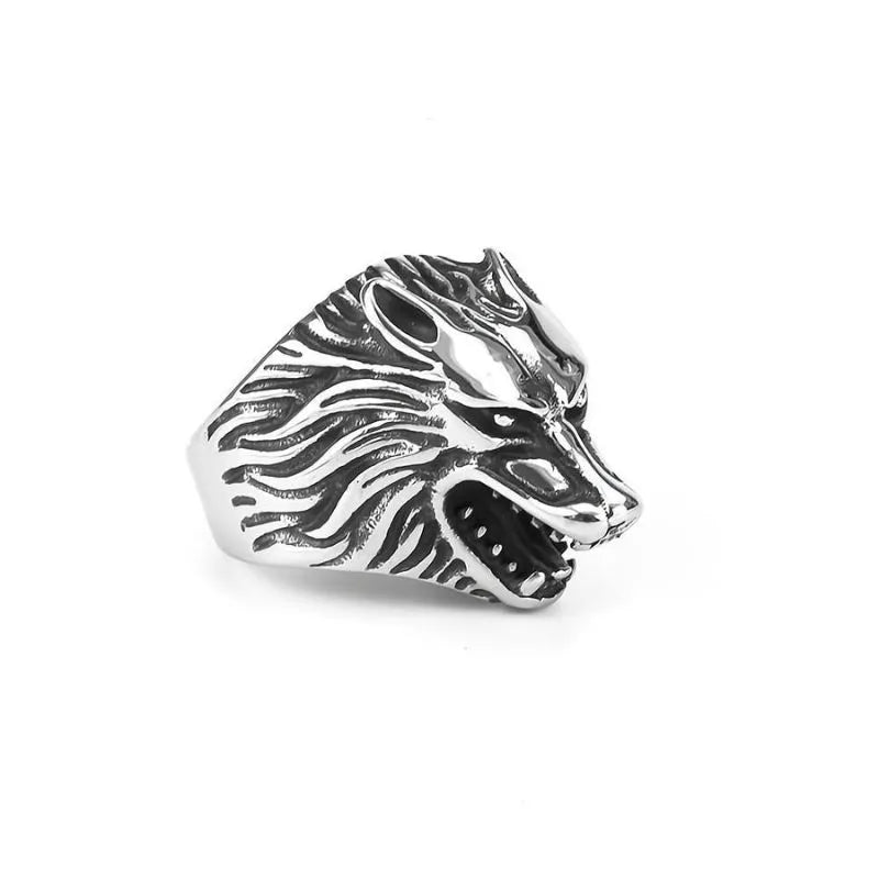 Vintage Viking  Wolf Fenrir  Sterling Silver Ring