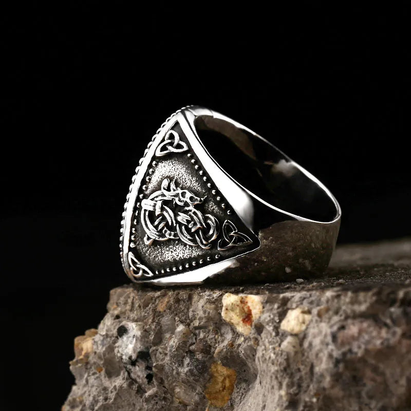 Viking Rune with Wolf Ring
