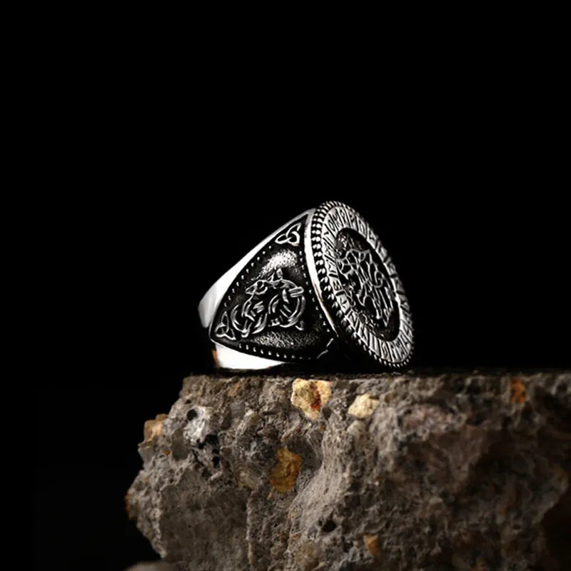 Viking Rune with Wolf Ring