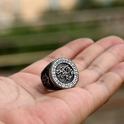 Viking Rune with Wolf Ring