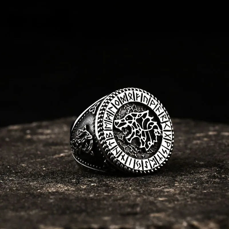 Viking Rune with Wolf Ring