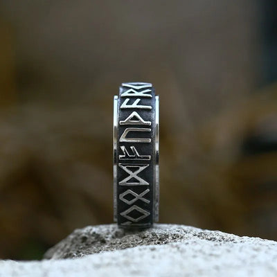 Vintage Viking Rune  Sterling Silver Spinner Ring