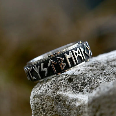 Vintage Viking Rune  Sterling Silver Spinner Ring