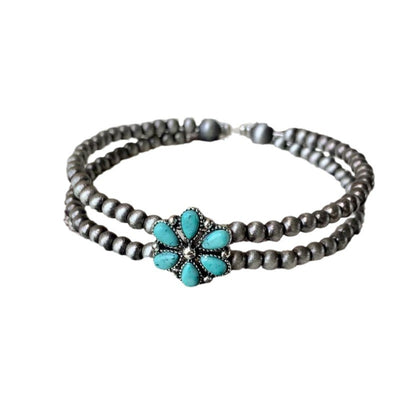 Natural Turquoise Open Bracelet