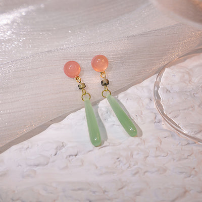 Water Drop  Marrow Glass  Earrings