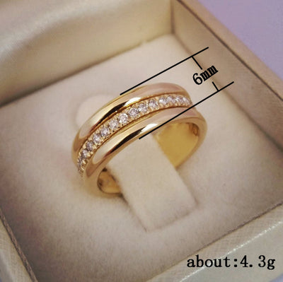 Simple Gold Single Row Diamond Studded Ring