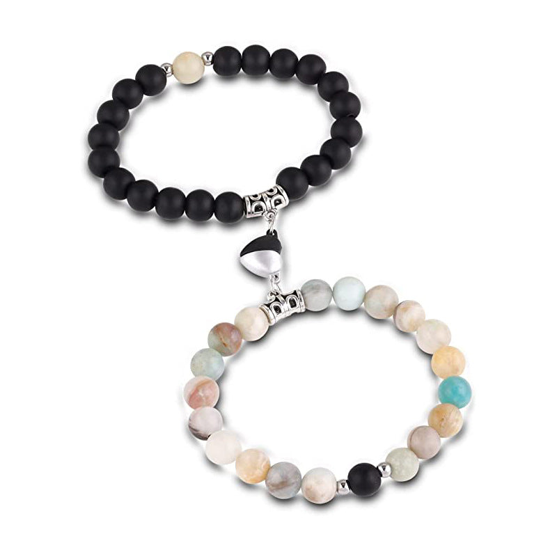 Couple Bracelet Magnetic Distance Couple Bracelet Design Sense Love Magnetic Buckle Couple Bracelet One Pair