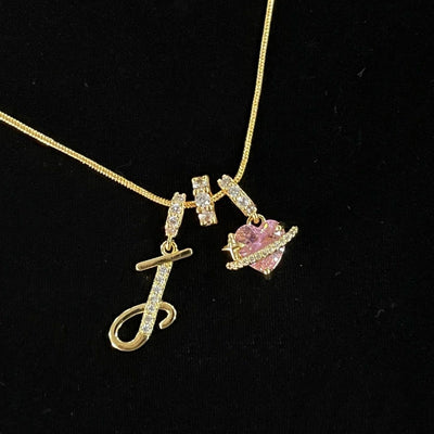 Personalized Custom 18K Gold Plated Alphabet Necklace, Artistic Design Name Necklace, Fashionable Exquisite Gift for Women and Girls