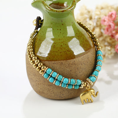 Retro Animal Handmade Woven Turquoise Bracelet