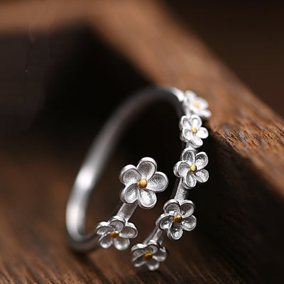 Pure White Plum Blossom Ring