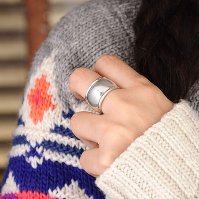 Wide Face Minimalist Ring