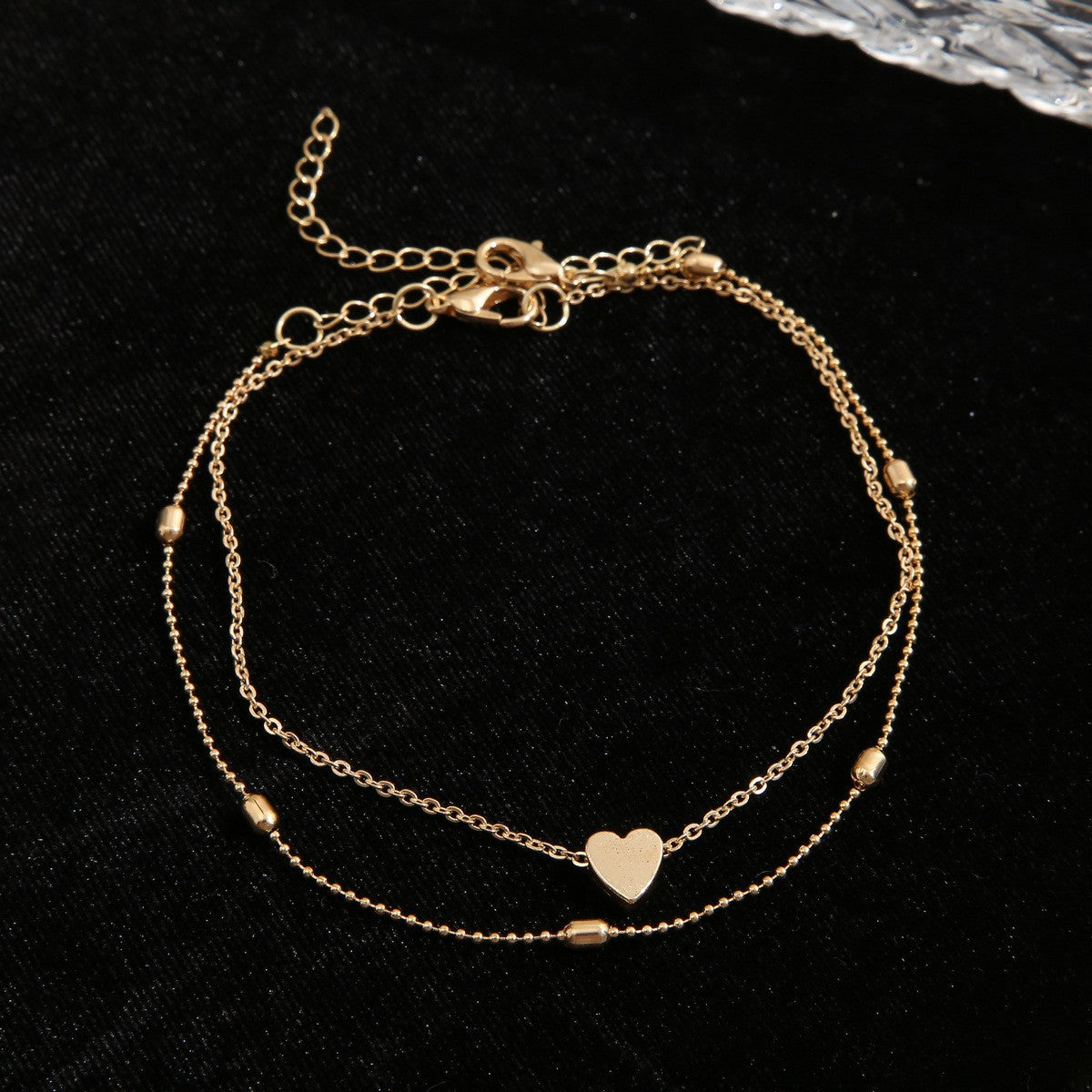Round  Love Heart Ankle Chain