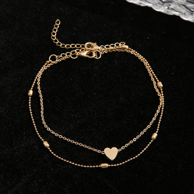 Round  Love Heart Ankle Chain