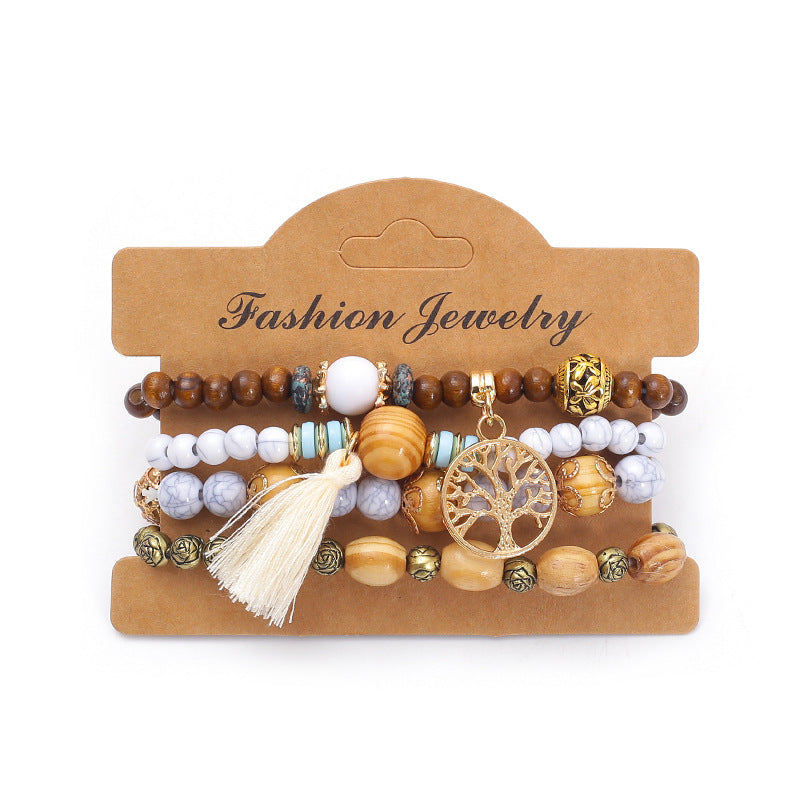 Multi-layer Wooden Bead Bead Bracelet