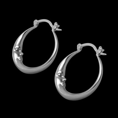 Minimalist Oval Moon Earrings
