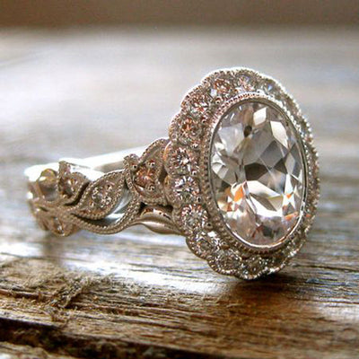 Full Diamond Round Diamond Zircon Ring