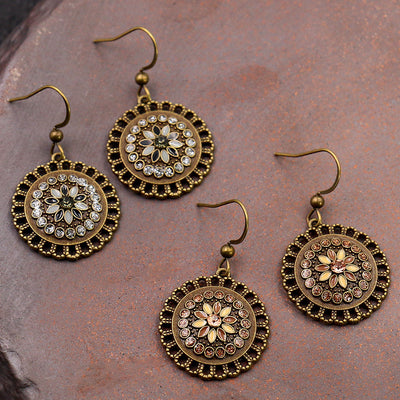Hollow Flower Round Earrings