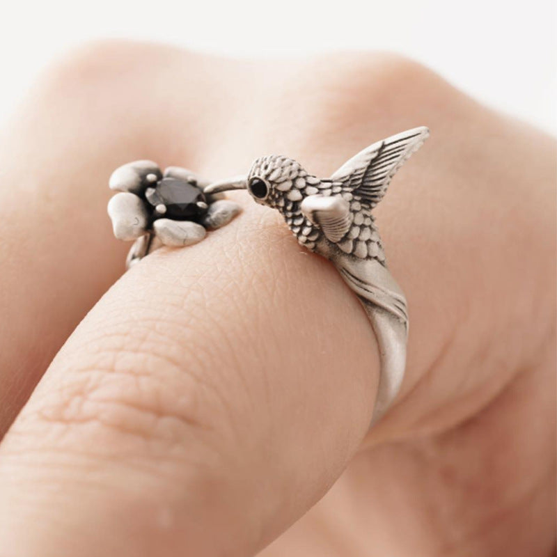 Smart Bird Flower Open Ring