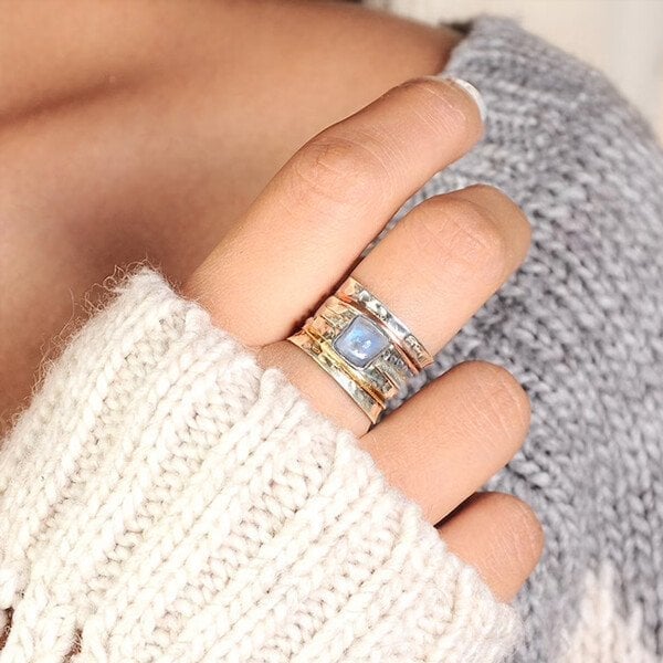 🔥Last Day 49% OFF🎁Chunky Moonstone Meditation Ring
