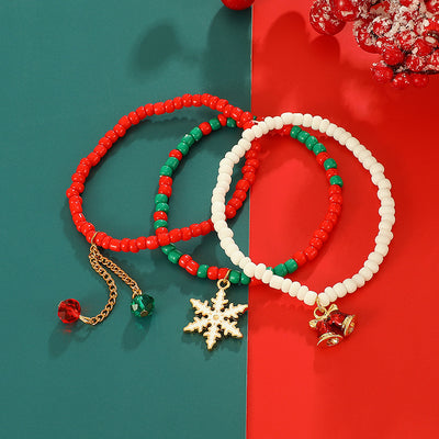 Christmas  Snowflake Bells Bracelets Set