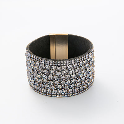 Crushed Stone Rice Bead Leather Bracelet