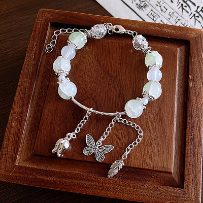 Green  Butterfly Flower Leaf Bracelet