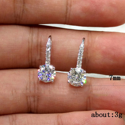 Simple Four Claw Zircon Earrings