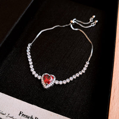 Three-dimensional Love Zircon Adjustable Bracelet