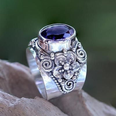 🔥Last Day 49% OFF🎁Floral Faceted Amethyst Ring