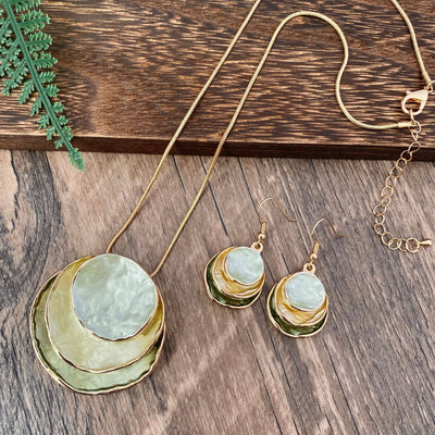 Bohemian Triple Circle Hollowed Out Three Dimensional Dangle Earrings Set