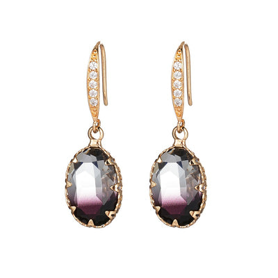 Elliptical gemstone earrings