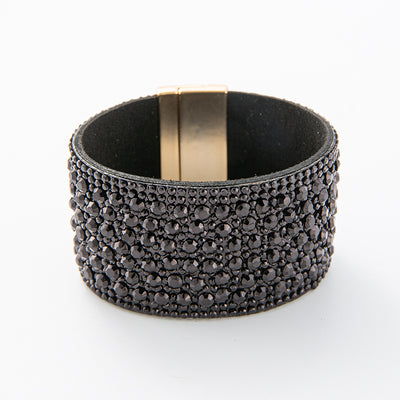 Crushed Stone Rice Bead Leather Bracelet