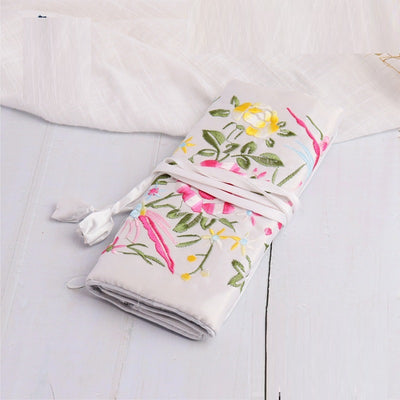 Handmade Embroidered Silk Jewelry Bag