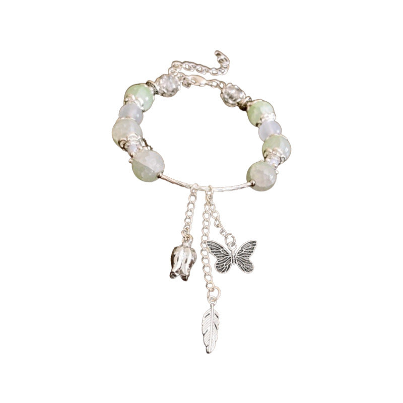 Green  Butterfly Flower Leaf Bracelet