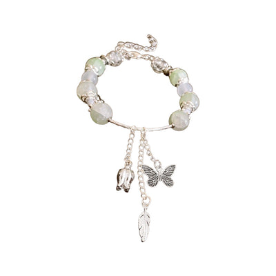 Green  Butterfly Flower Leaf Bracelet