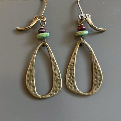 Boho Hoop Earrings -Brass Earrings