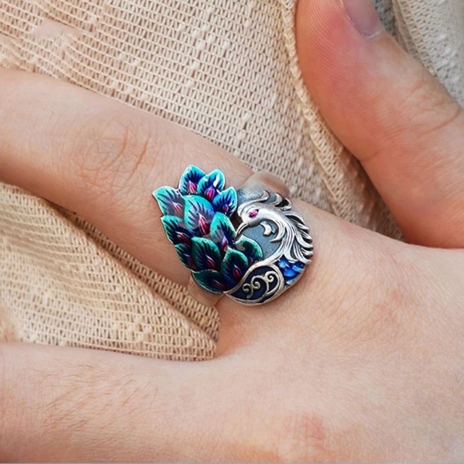 Enamel Phoenix Ring
