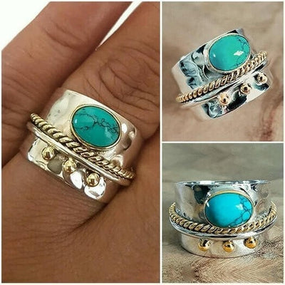 🔥Last Day 49% OFF🎁Turquoise Wide Band Ring
