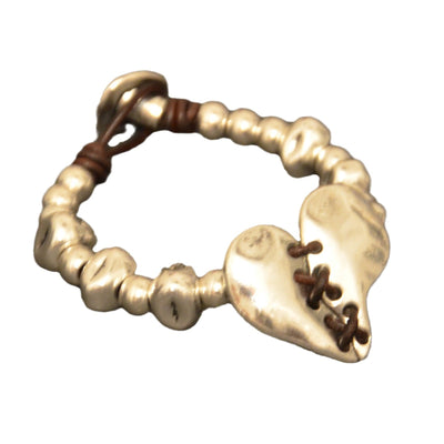 Irregular  Heart  Leather Bracelet