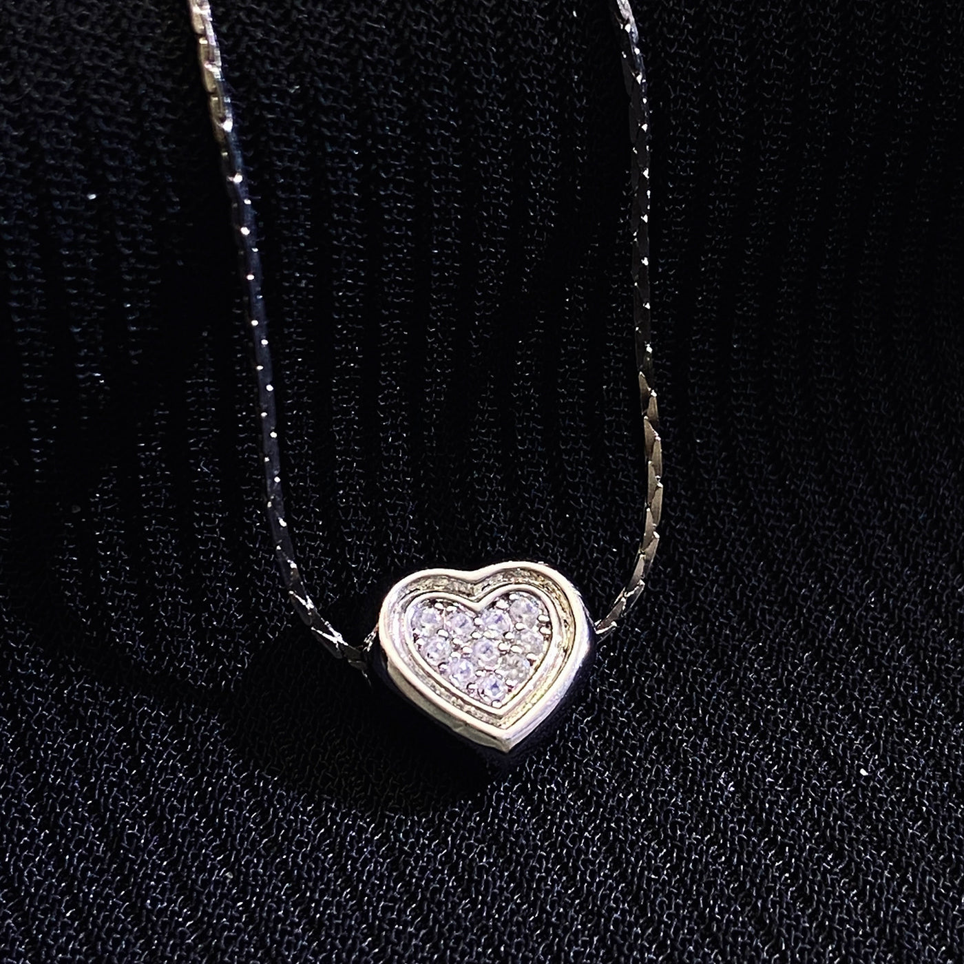 Silver Wire Chain Peach Heart Bracelet