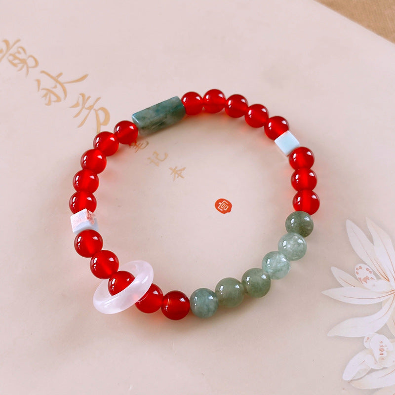 Red  Stone Bead Bracelet