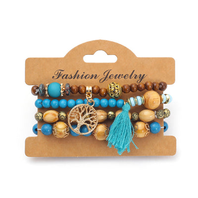 Multi-layer Wooden Bead Bead Bracelet