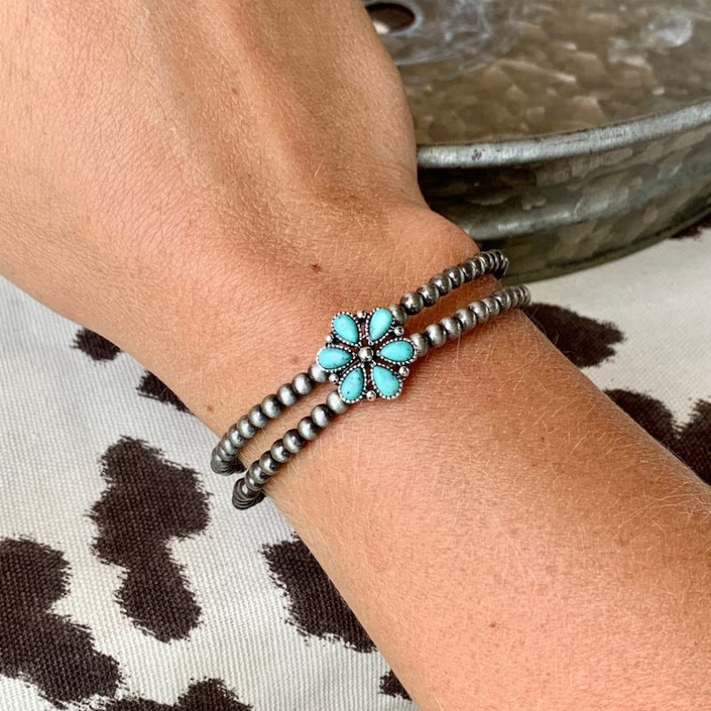 Natural Turquoise Open Bracelet